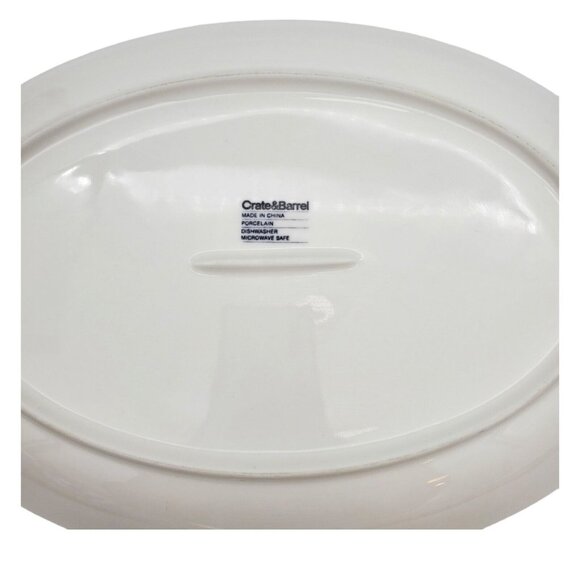 Crate & Barrel Fish Blue White Oval Ceramic Platter‎ 1 pc Serving Dish Nautical - Picture 6 of 9
